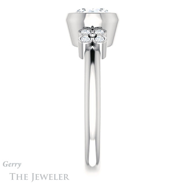 Round Cut Forever One Moissanite Engagement Ring #GTJ1071-round-fo-w 3 Round Cut Forever One Moissanite Engagement Ring #GTJ1071-round-fo-w