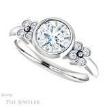 Round Cut Forever One Moissanite Engagement Ring #GTJ1071-round-fo-w 5 Round Cut Forever One Moissanite Engagement Ring #GTJ1071-round-fo-w