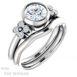 Round Cut Forever One Moissanite Engagement Ring #GTJ1071-round-fo-w 6 Round Cut Forever One Moissanite Engagement Ring #GTJ1071-round-fo-w