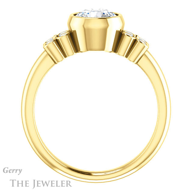 Round Cut Forever One Moissanite Engagement Ring #GTJ1071-round-fo-y 2 Round Cut Forever One Moissanite Engagement Ring #GTJ1071-round-fo-y