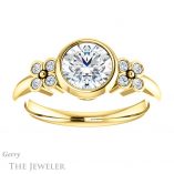 Round Cut Forever One Moissanite Engagement Ring #GTJ1071-round-fo-y 1 Round Cut Forever One Moissanite Engagement Ring #GTJ1071-round-fo-y