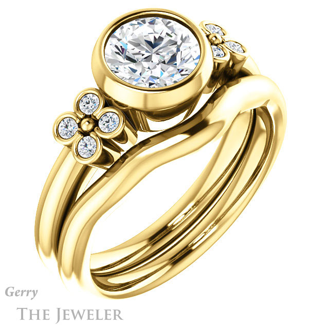 Round Cut Forever One Moissanite Engagement Ring #GTJ1071-round-fo-y 6 Round Cut Forever One Moissanite Engagement Ring #GTJ1071-round-fo-y