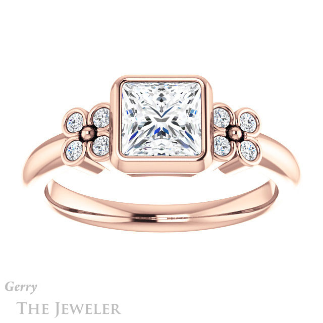 Princess Cut Forever One Moissanite Engagement Ring #GTJ1071-square-fo-r