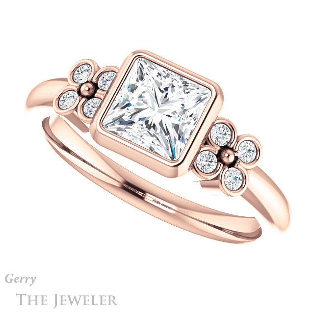 Princess Cut Forever One Moissanite Engagement Ring #GTJ1071-square-fo-r 5 Princess Cut Forever One Moissanite Engagement Ring #GTJ1071-square-fo-r