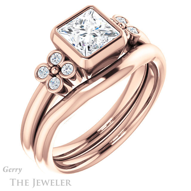 Princess Cut Forever One Moissanite Engagement Ring #GTJ1071-square-fo-r 6 Princess Cut Forever One Moissanite Engagement Ring #GTJ1071-square-fo-r