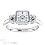 Princess Cut Forever One Moissanite Engagement Ring #GTJ1071-square-fo-w