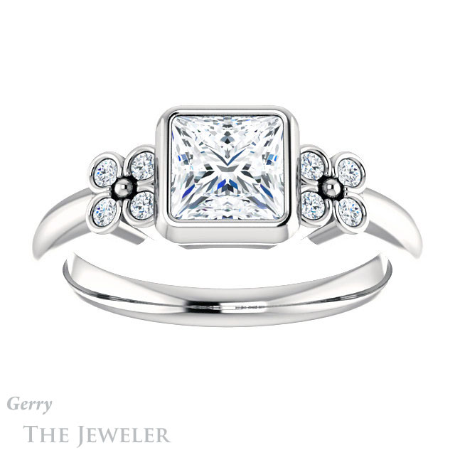 Princess Cut Forever One Moissanite Engagement Ring #GTJ1071-square-fo-w