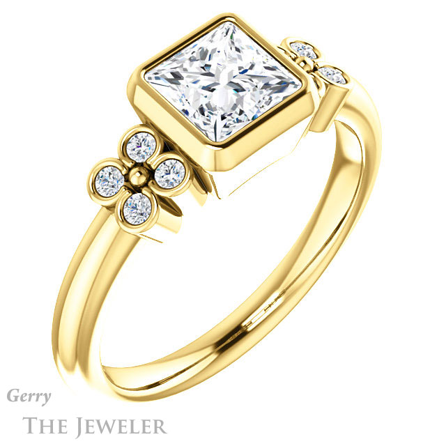 Princess Cut Forever One Moissanite Engagement Ring #GTJ1071-square-fo-y