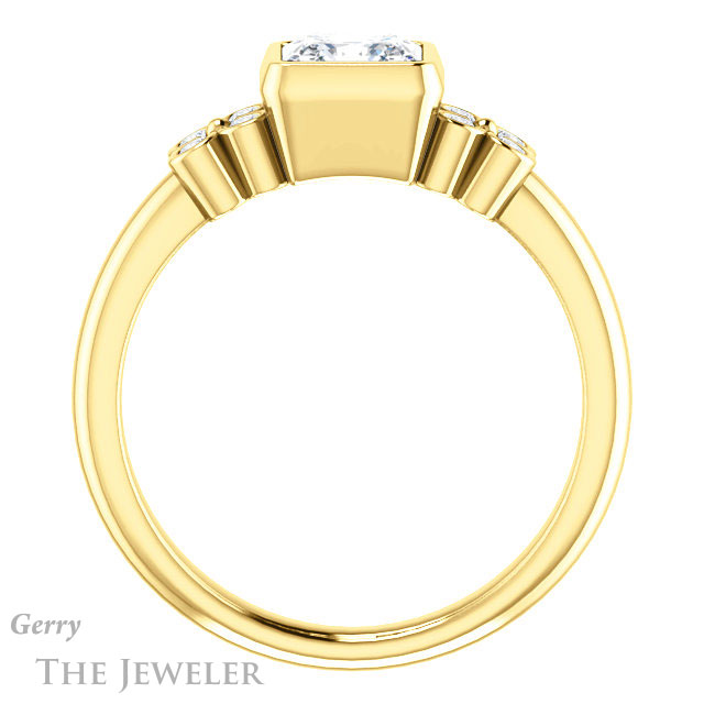 Princess Cut Forever One Moissanite Engagement Ring #GTJ1071-square-fo-y