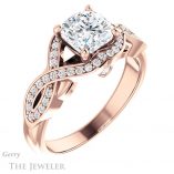 Cushion Cut Forever One Moissanite Engagement Ring #GTJ1072-cushion-fo-r
