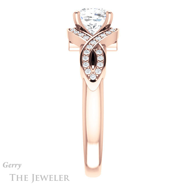 Cushion Cut Forever One Moissanite Engagement Ring #GTJ1072-cushion-fo-r