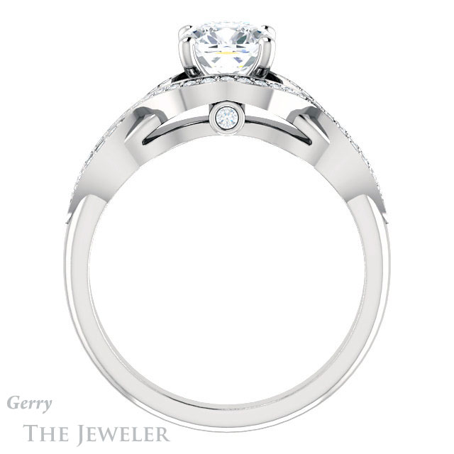 Cushion Cut Forever One Moissanite Engagement Ring #GTJ1072-cushion-fo-w