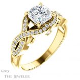 Cushion Cut Forever One Moissanite Engagement Ring #GTJ1072-cushion-fo-y 4 Cushion Cut Forever One Moissanite Engagement Ring #GTJ1072-cushion-fo-y
