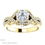 Cushion Cut Forever One Moissanite Engagement Ring #GTJ1072-cushion-fo-y 1 Cushion Cut Forever One Moissanite Engagement Ring #GTJ1072-cushion-fo-y