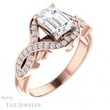 Emerald Cut Forever Brilliant Moissanite Engagement Ring #GTJ1072-emerald-fb-r