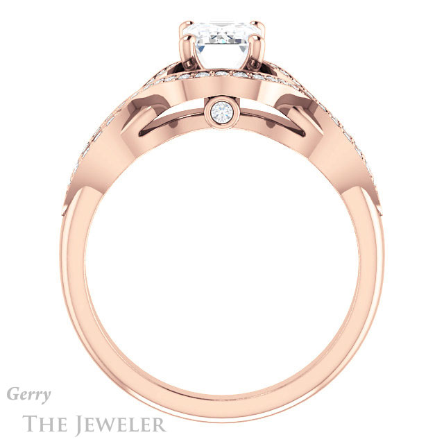 Emerald Cut Forever Brilliant Moissanite Engagement Ring #GTJ1072-emerald-fb-r