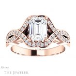 Emerald Cut Forever Brilliant Moissanite Engagement Ring #GTJ1072-emerald-fb-r