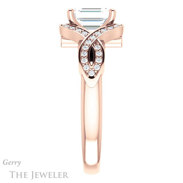 Emerald Cut Forever Brilliant Moissanite Engagement Ring #GTJ1072-emerald-fb-r