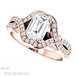 Emerald Cut Forever Brilliant Moissanite Engagement Ring #GTJ1072-emerald-fb-r