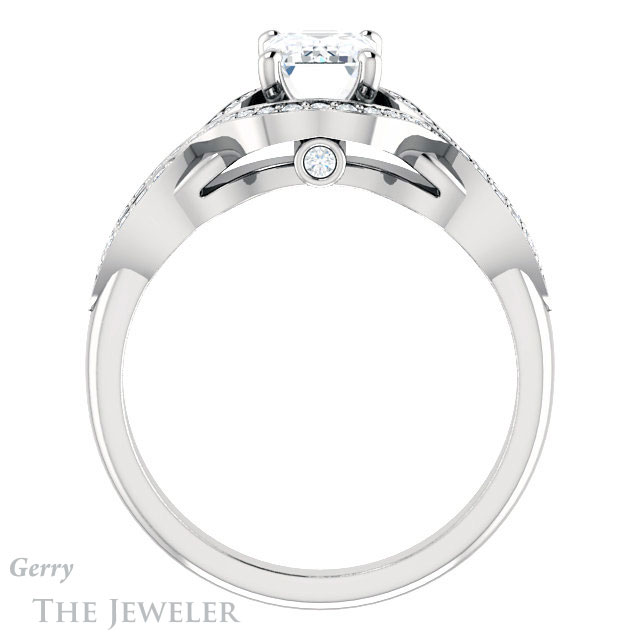Emerald Cut Forever Brilliant Moissanite Engagement Ring #GTJ1072-emerald-fb-w