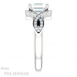 Emerald Cut Forever Brilliant Moissanite Engagement Ring #GTJ1072-emerald-fb-w