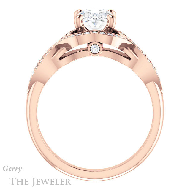 Oval Shaped Forever One Moissanite Engagement Ring #GTJ1072-oval-fo-r