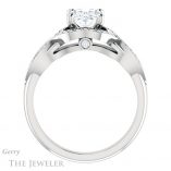 Oval Shaped Forever One Moissanite Engagement Ring #GTJ1072-oval-fo-w