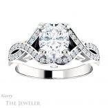 Oval Shaped Forever One Moissanite Engagement Ring #GTJ1072-oval-fo-w