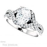 Oval Shaped Forever One Moissanite Engagement Ring #GTJ1072-oval-fo-w