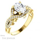 Oval Shaped Forever One Moissanite Engagement Ring #GTJ1072-oval-fo-y