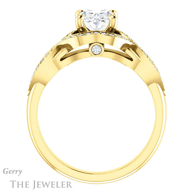 Oval Shaped Forever One Moissanite Engagement Ring #GTJ1072-oval-fo-y