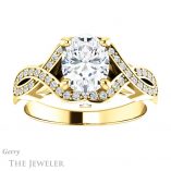 Oval Shaped Forever One Moissanite Engagement Ring #GTJ1072-oval-fo-y
