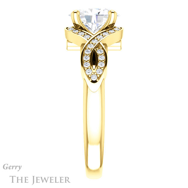 Oval Shaped Forever One Moissanite Engagement Ring #GTJ1072-oval-fo-y