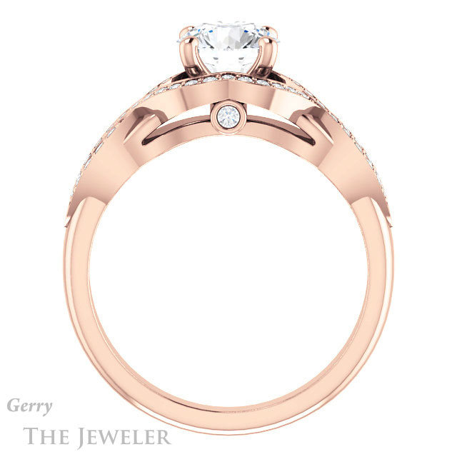 Round Cut Forever One Moissanite Engagement Ring #GTJ1072-round-fo-r