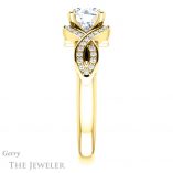 Round Cut Forever One Moissanite Engagement Ring #GTJ1072-round-fo-y