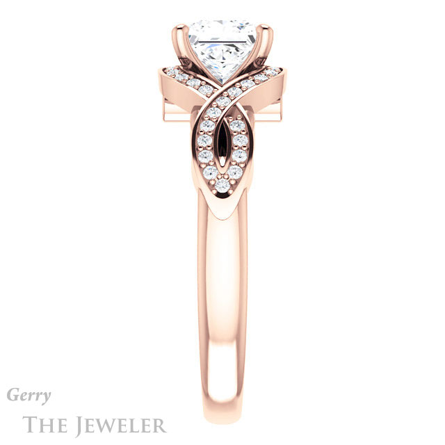 Princess Cut Forever One Moissanite Engagement Ring #GTJ1072-square-fo-r