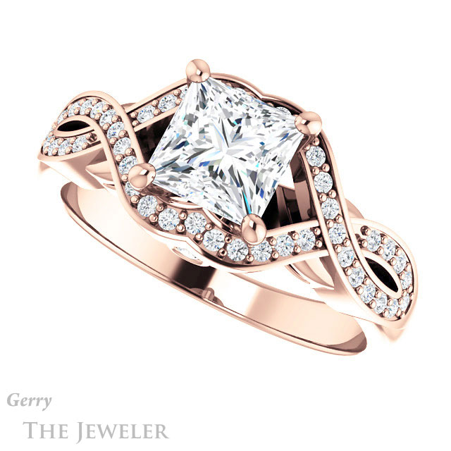 Princess Cut Forever One Moissanite Engagement Ring #GTJ1072-square-fo-r