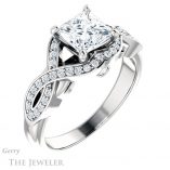 Princess Cut Forever One Moissanite Engagement Ring #GTJ1072-square-fo-w 4 Princess Cut Forever One Moissanite Engagement Ring #GTJ1072-square-fo-w