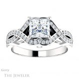 Princess Cut Forever One Moissanite Engagement Ring #GTJ1072-square-fo-w 1 Princess Cut Forever One Moissanite Engagement Ring #GTJ1072-square-fo-w