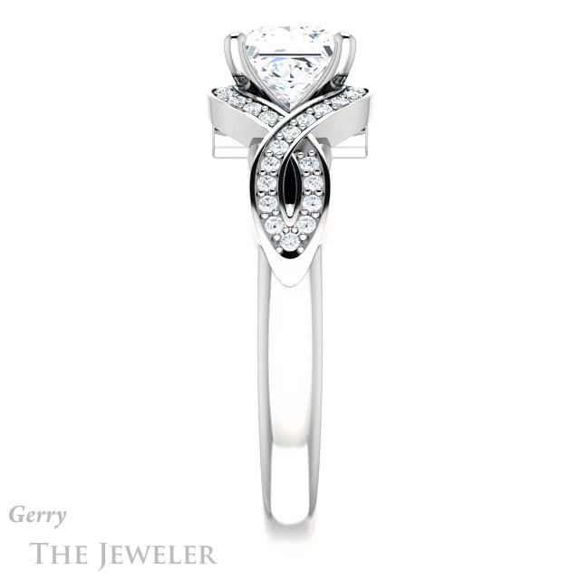 Princess Cut Forever One Moissanite Engagement Ring #GTJ1072-square-fo-w 3 Princess Cut Forever One Moissanite Engagement Ring #GTJ1072-square-fo-w