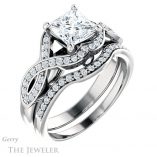 Princess Cut Forever One Moissanite Engagement Ring #GTJ1072-square-fo-w 6 Princess Cut Forever One Moissanite Engagement Ring #GTJ1072-square-fo-w