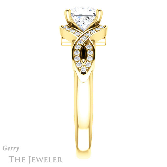 Princess Cut Forever One Moissanite Engagement Ring #GTJ1072-square-fo-y