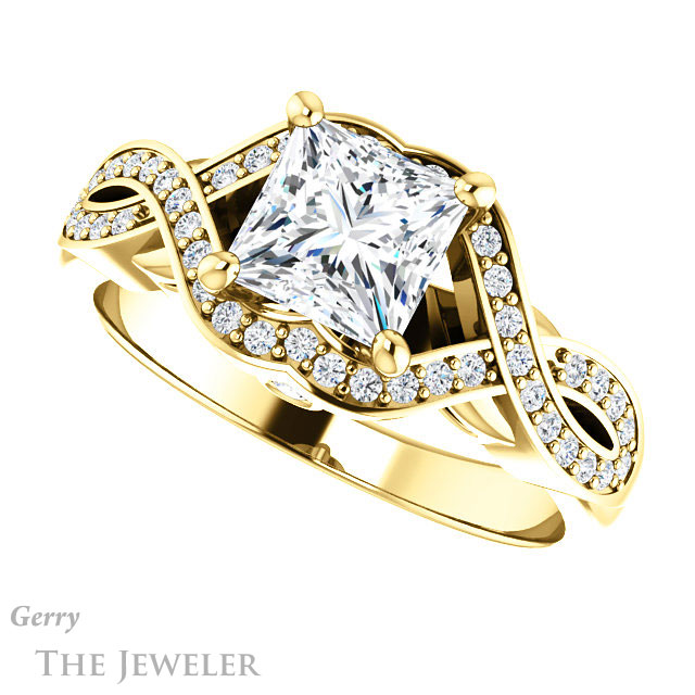 Princess Cut Forever One Moissanite Engagement Ring #GTJ1072-square-fo-y