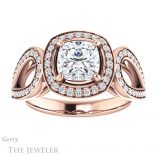 Cushion Cut Forever One Moissanite Engagement Ring #GTJ1073-cushion-fo-r