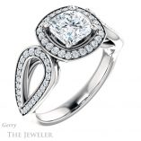 Cushion Cut Forever One Moissanite Engagement Ring #GTJ1073-cushion-fo-w 4 Cushion Cut Forever One Moissanite Engagement Ring #GTJ1073-cushion-fo-w