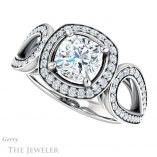 Cushion Cut Forever One Moissanite Engagement Ring #GTJ1073-cushion-fo-w 5 Cushion Cut Forever One Moissanite Engagement Ring #GTJ1073-cushion-fo-w
