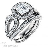 Cushion Cut Forever One Moissanite Engagement Ring #GTJ1073-cushion-fo-w 6 Cushion Cut Forever One Moissanite Engagement Ring #GTJ1073-cushion-fo-w