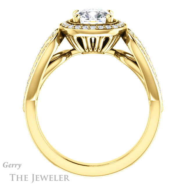 Cushion Cut Forever One Moissanite Engagement Ring #GTJ1073-cushion-fo-y