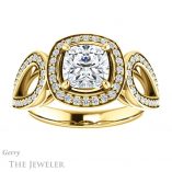 Cushion Cut Forever One Moissanite Engagement Ring #GTJ1073-cushion-fo-y 1 Cushion Cut Forever One Moissanite Engagement Ring #GTJ1073-cushion-fo-y
