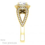 Cushion Cut Forever One Moissanite Engagement Ring #GTJ1073-cushion-fo-y 3 Cushion Cut Forever One Moissanite Engagement Ring #GTJ1073-cushion-fo-y